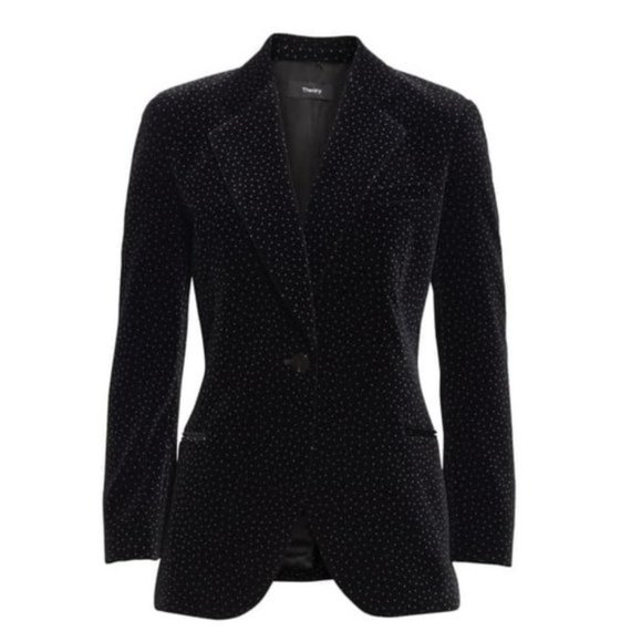 Theory Dotted Cinched Cotton Velveteen Blazer - Picture 4 of 10